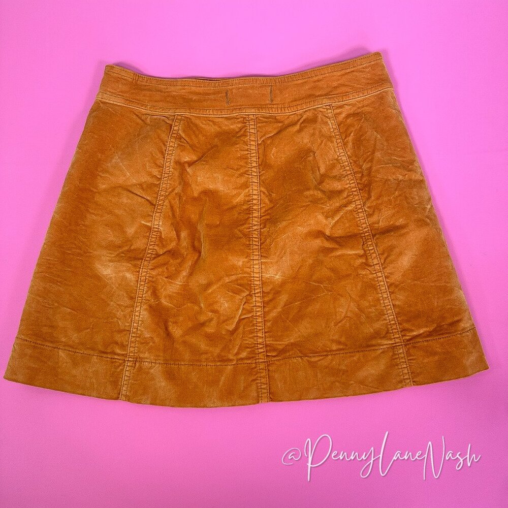 Madewell Velveteen Button Front A-Line Mini Skirt golden pecan - Picture 9 of 12